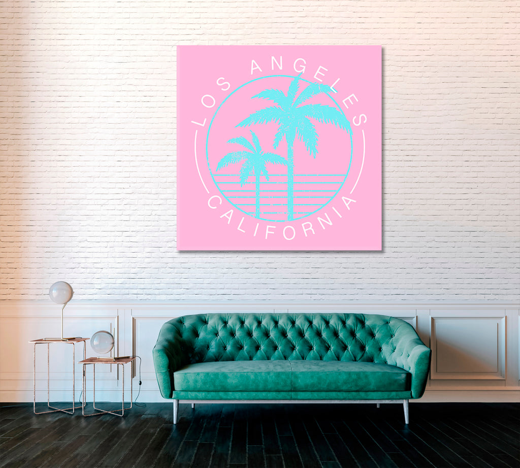 Vintage Pattern Palm Trees LA California Canvas Print ArtLexy   