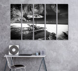 Maldives Paradise Beach Canvas Print ArtLexy 5 Panels 36"x24" inches 