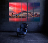 Sydney Opera House and Harbour Bridge at Sunset Canvas Print ArtLexy 5 Panels 36"x24" inches 