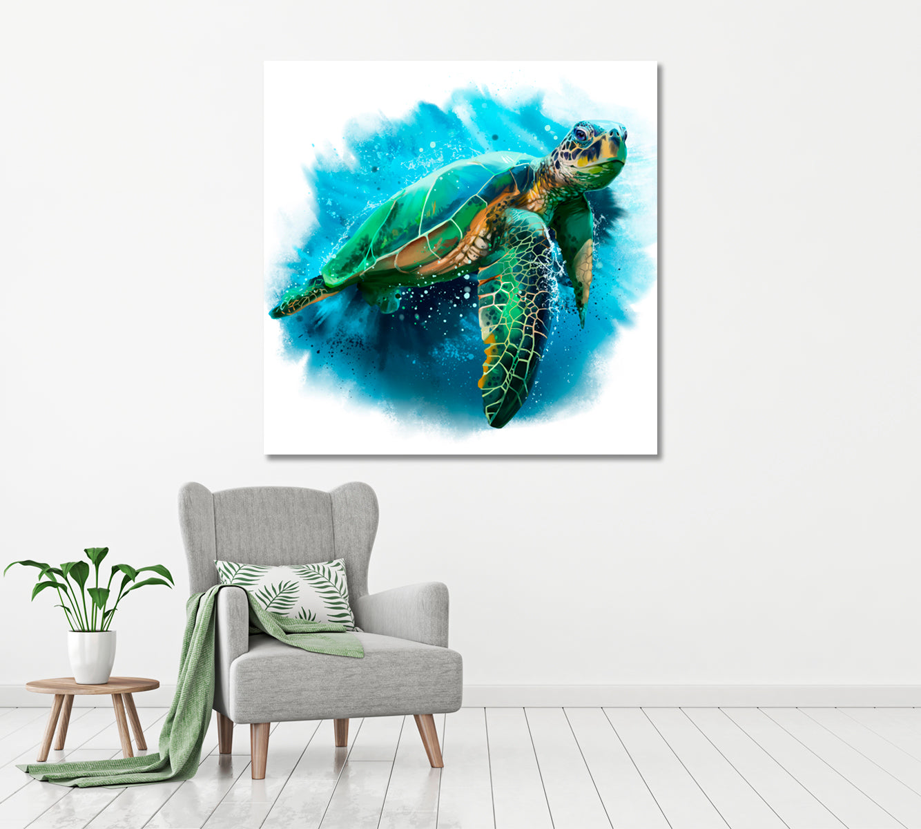 Big Sea Turtle Canvas Print ArtLexy   
