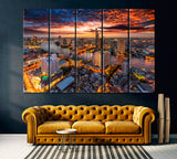 Bangkok at Night Canvas Print ArtLexy 5 Panels 36"x24" inches 