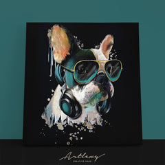 French Bulldog in Sunglasses Canvas Print ArtLexy 1 Panel 12"x12" inches 