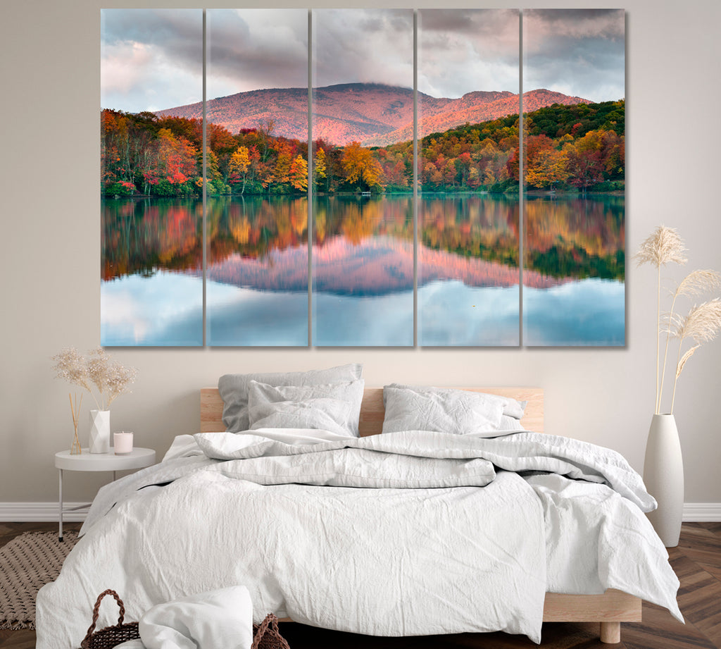 Grandfather Mountain in Autumn North Carolina Canvas Print ArtLexy 5 Panels 36"x24" inches 