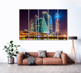 Moscow City Business Center Canvas Print ArtLexy 5 Panels 36"x24" inches 