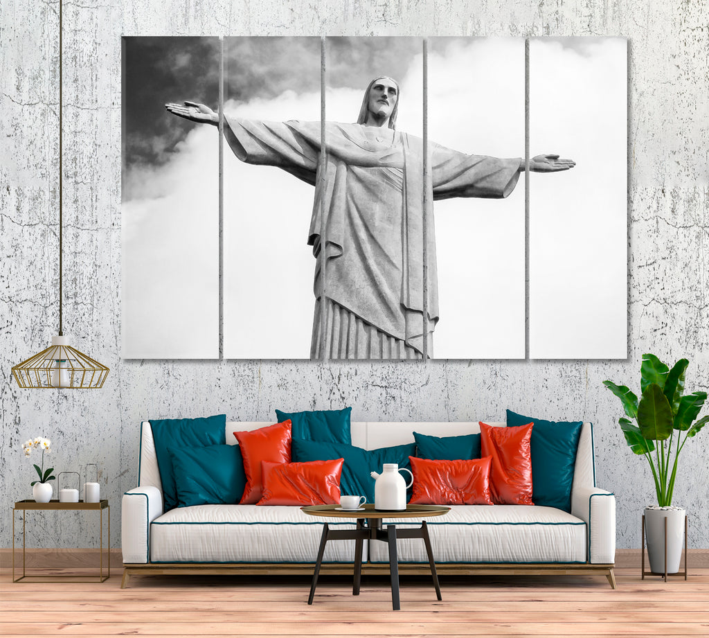 Christ the Redeemer Statue Rio de Janeiro Canvas Print ArtLexy 5 Panels 36"x24" inches 
