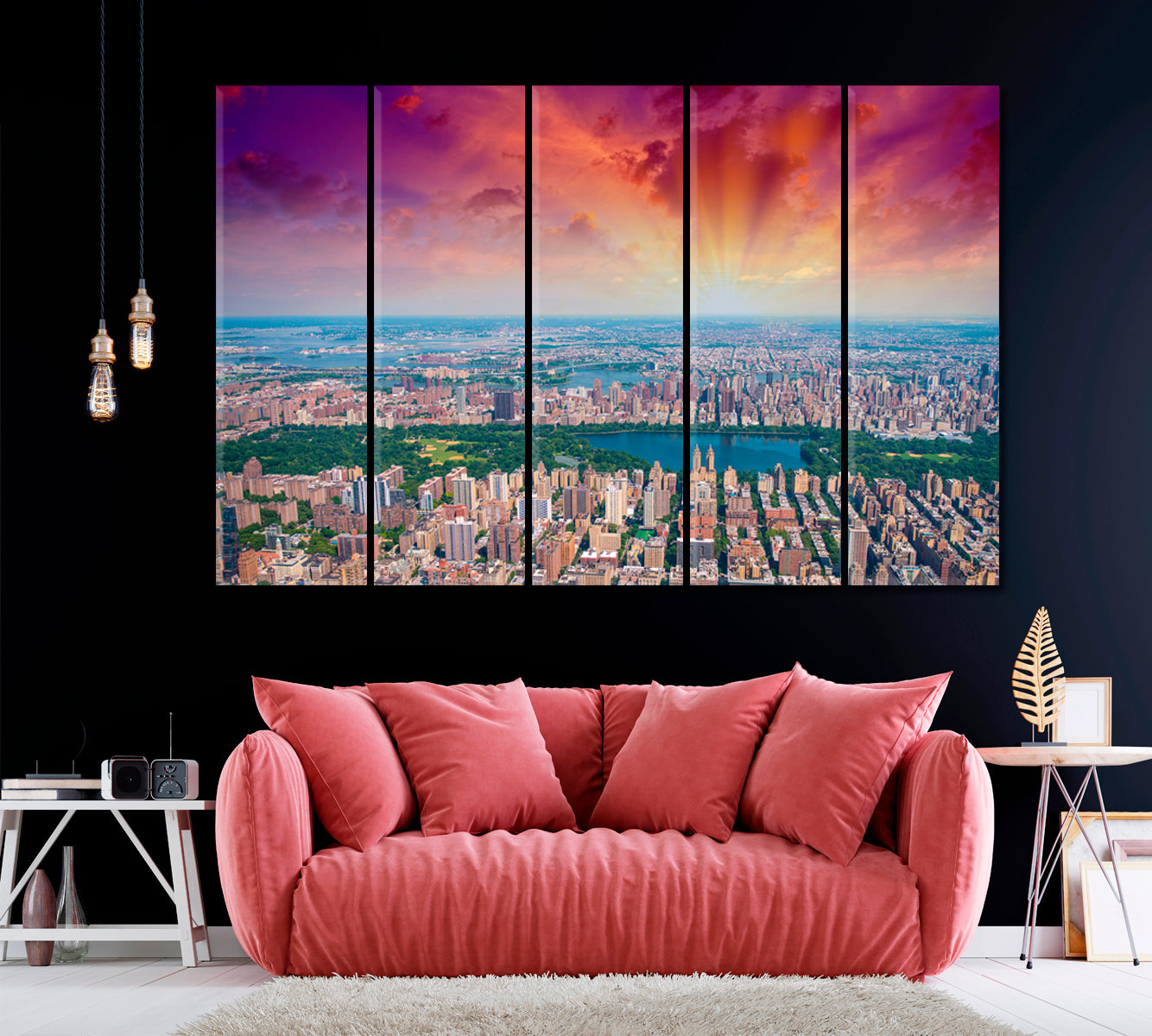 Central Park in Manhattan New York Canvas Print ArtLexy 5 Panels 36"x24" inches 
