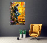 Guy Plays the Saxophone Canvas Print ArtLexy 1 Panel 16"x24" inches 