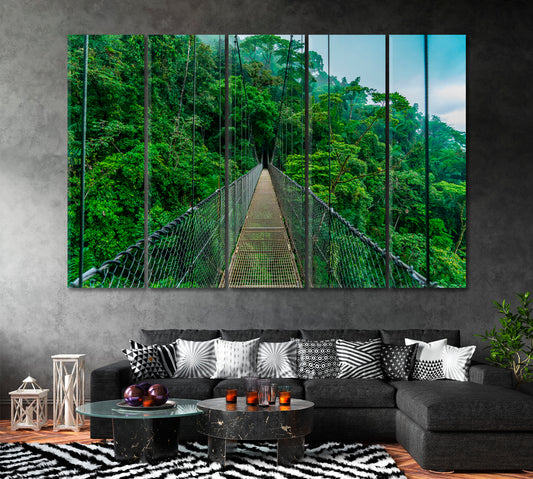 Mistico Arenal Hanging Bridges Park Costa Rica Canvas Print ArtLexy 5 Panels 36"x24" inches 