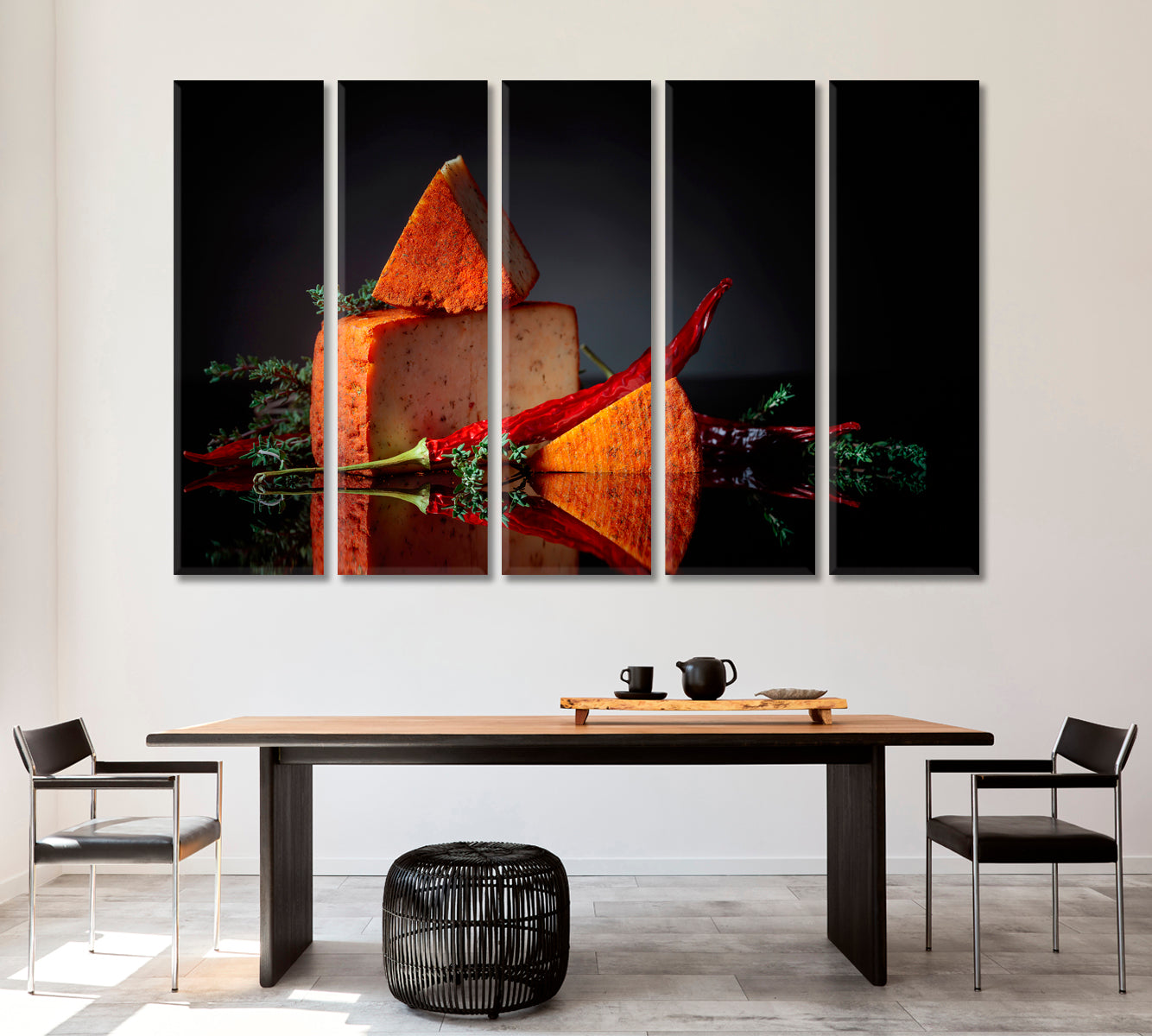 Pecorino Cheese with Chili Pepper Canvas Print ArtLexy   