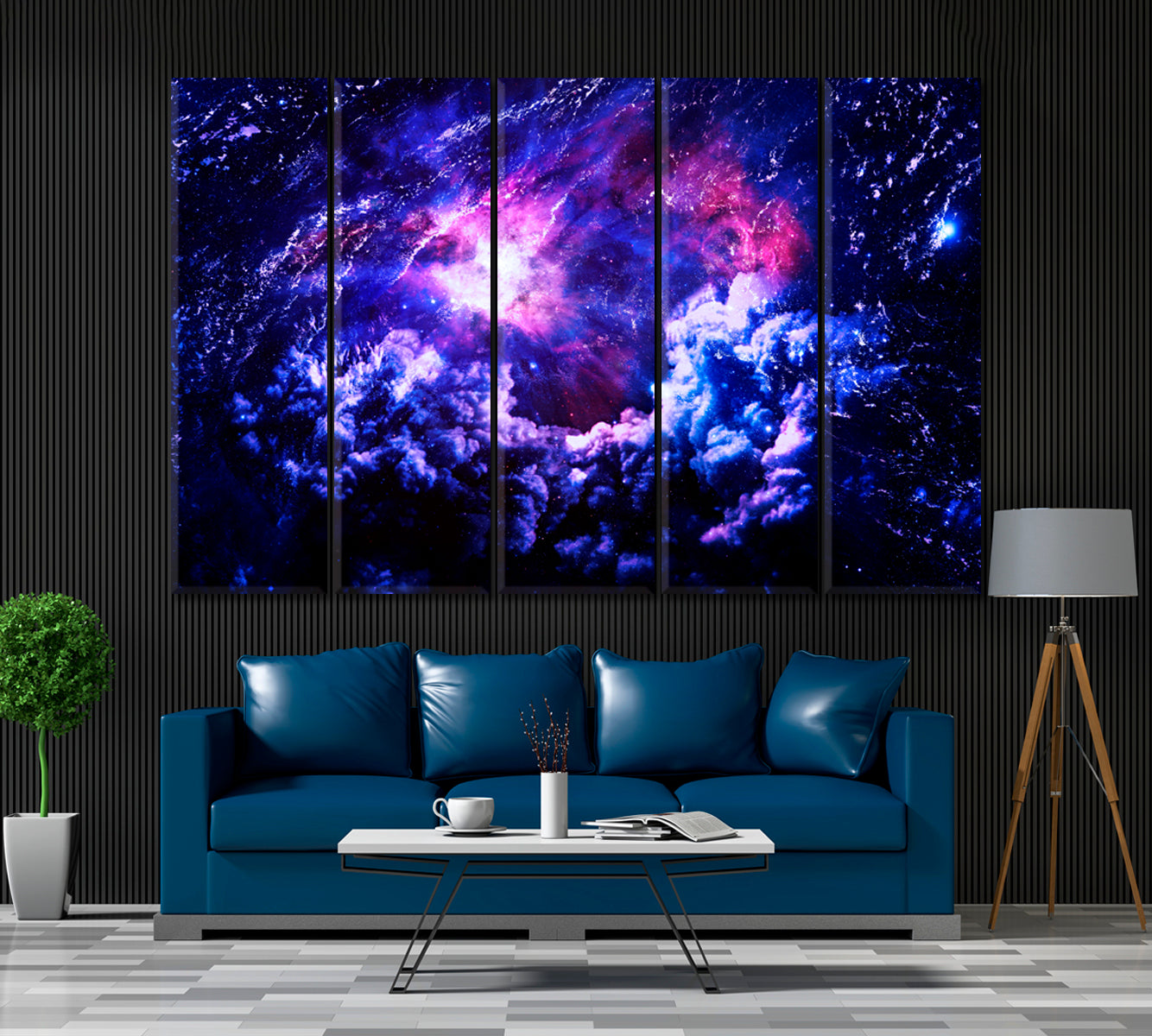 Starry Galaxy Canvas Print ArtLexy 5 Panels 36"x24" inches 
