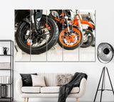 Motorbikes Canvas Print ArtLexy 5 Panels 36"x24" inches 