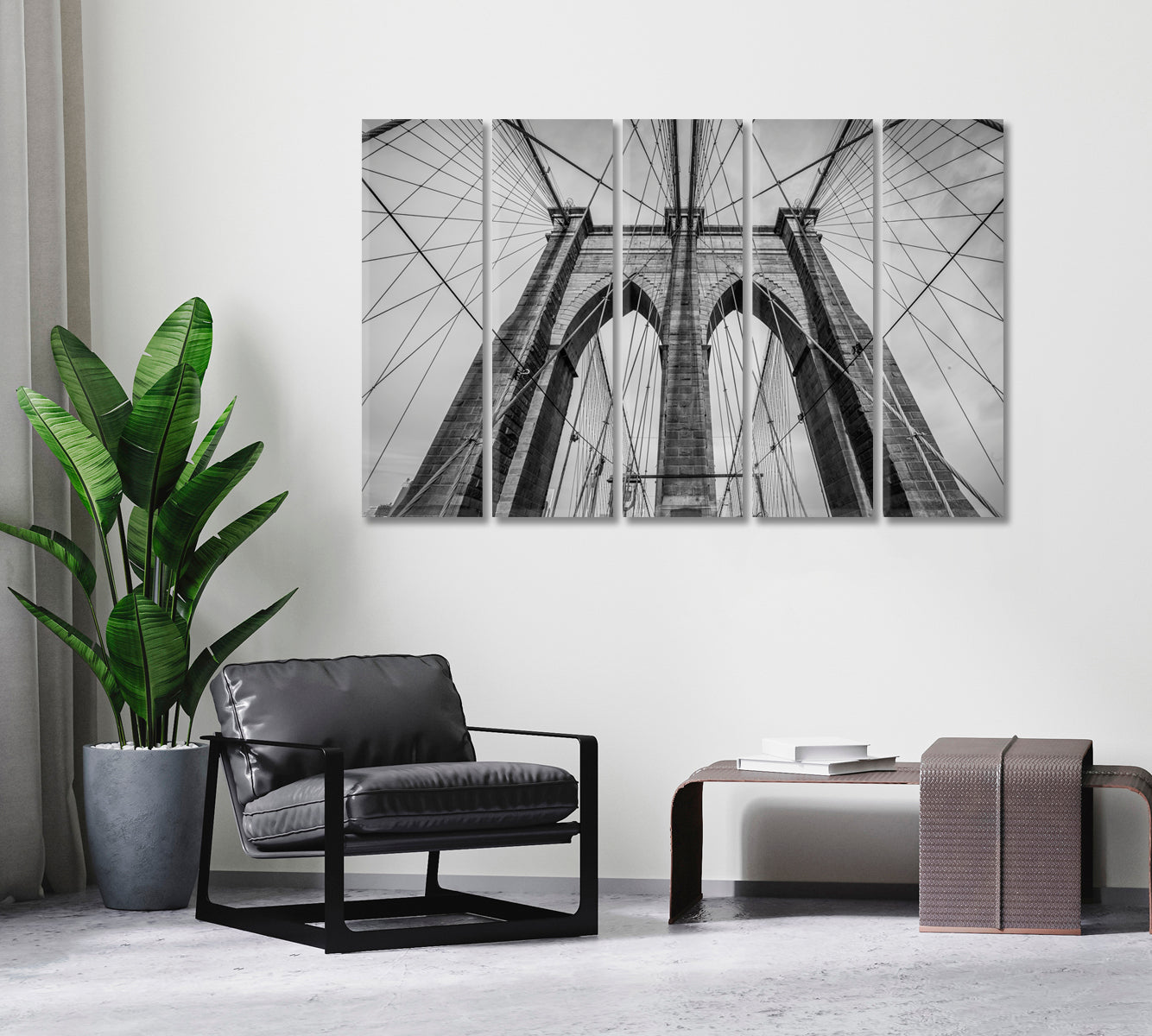 Brooklyn Bridge Black and White New York USA Canvas Print ArtLexy   