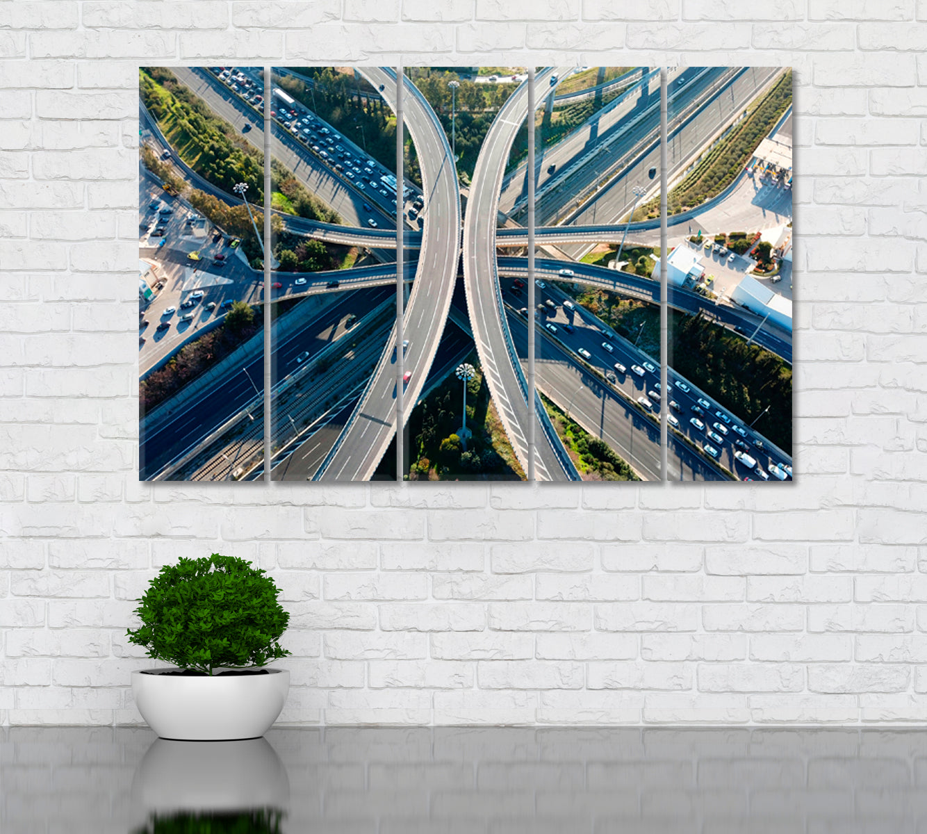 Multi Level Highway Canvas Print ArtLexy 5 Panels 36"x24" inches 