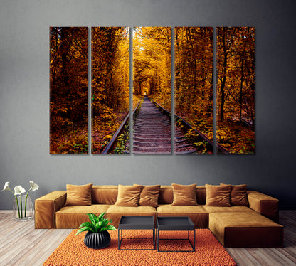 Love Tunnel in Autumn Ukraine Canvas Print ArtLexy   