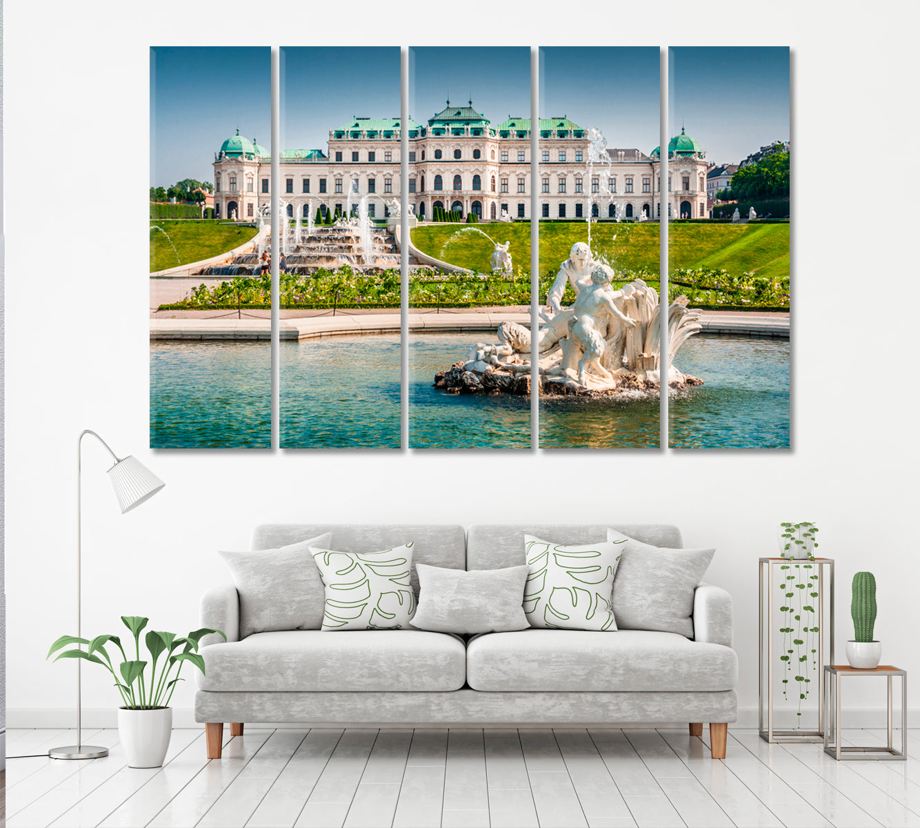 Schloss Belvedere Vienna Austria Canvas Print ArtLexy 5 Panels 36"x24" inches 