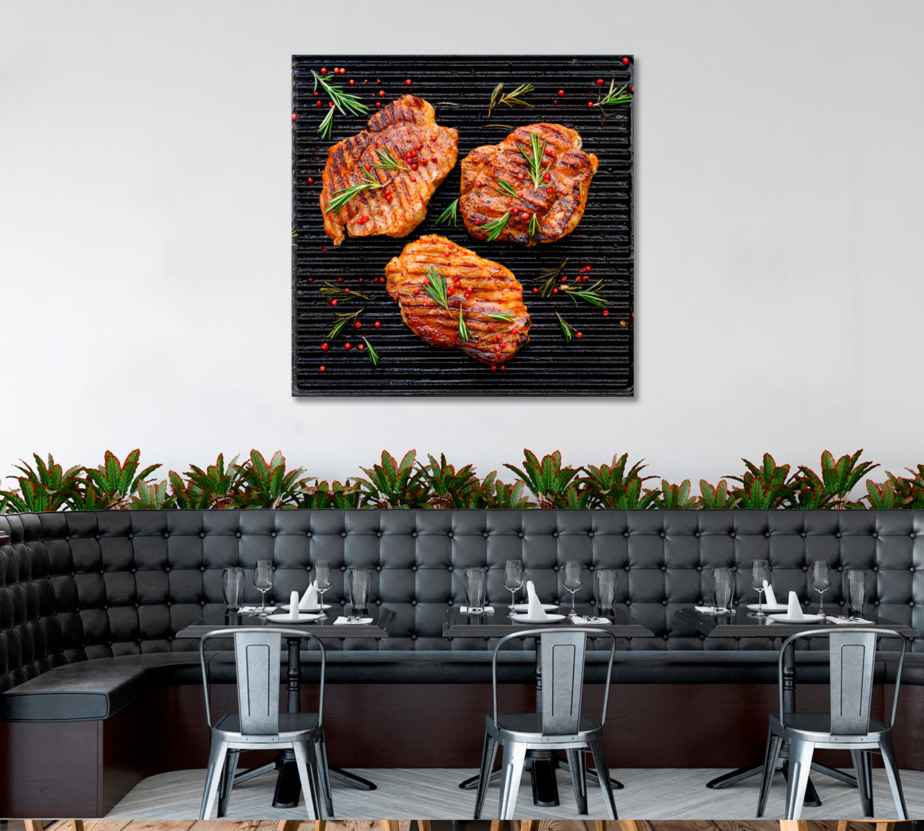 Grilled Pork Steaks Canvas Print ArtLexy   