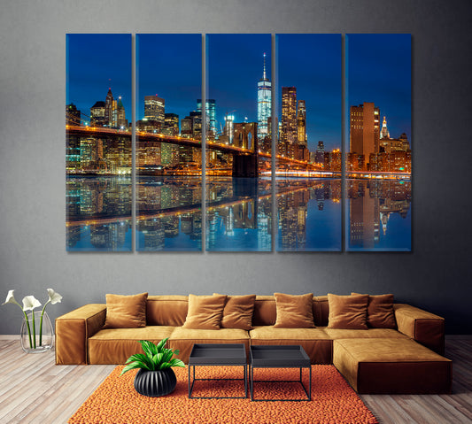 New York Manhattan Skyline with Brooklyn Bridge Canvas Print ArtLexy   
