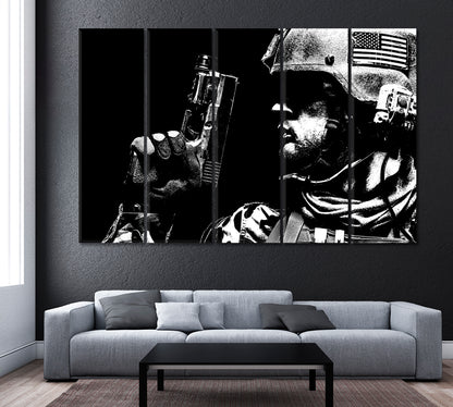 United States Marine Canvas Print ArtLexy 5 Panels 36"x24" inches 