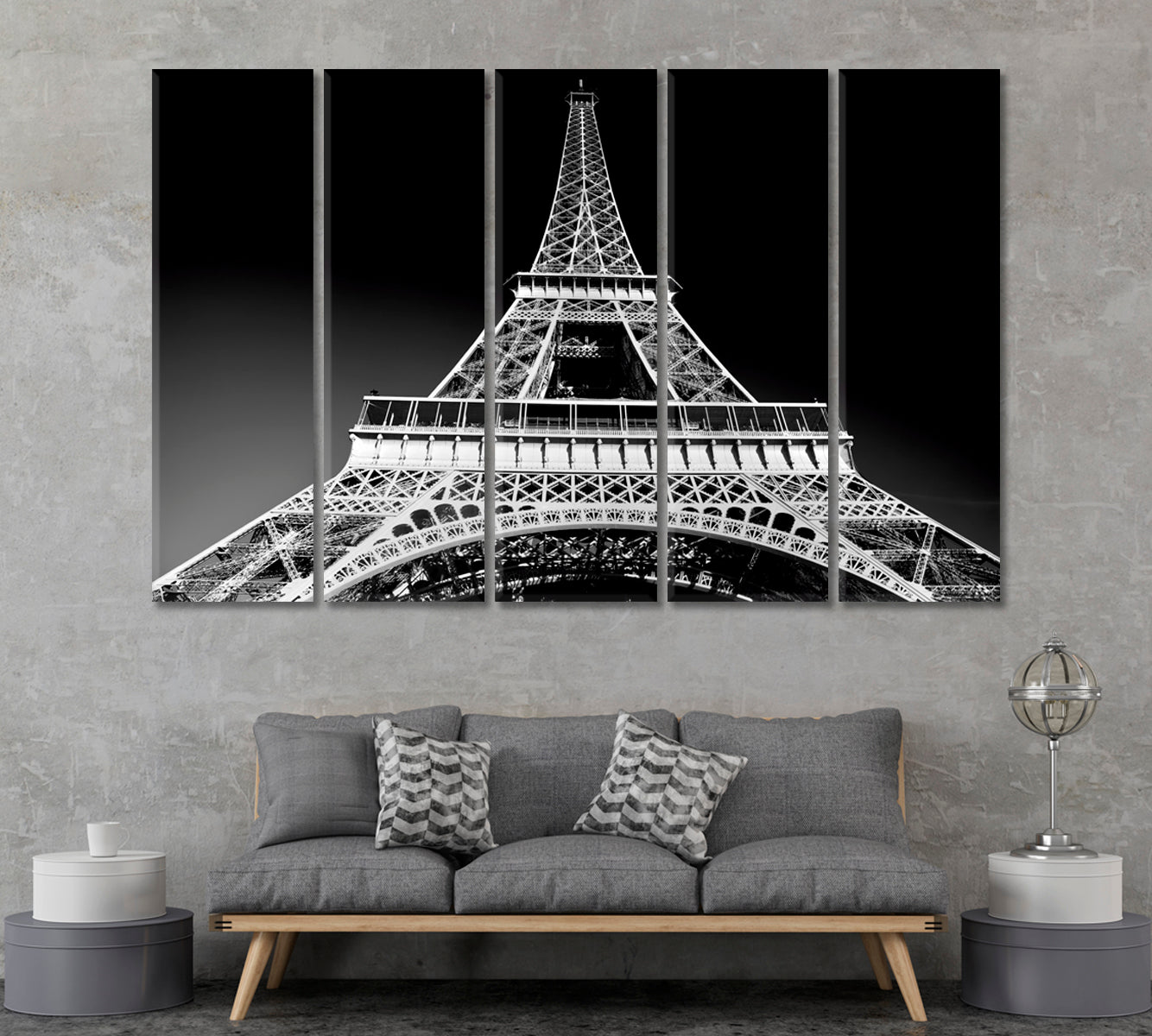 Eiffel Tower France Canvas Print ArtLexy 5 Panels 36"x24" inches 