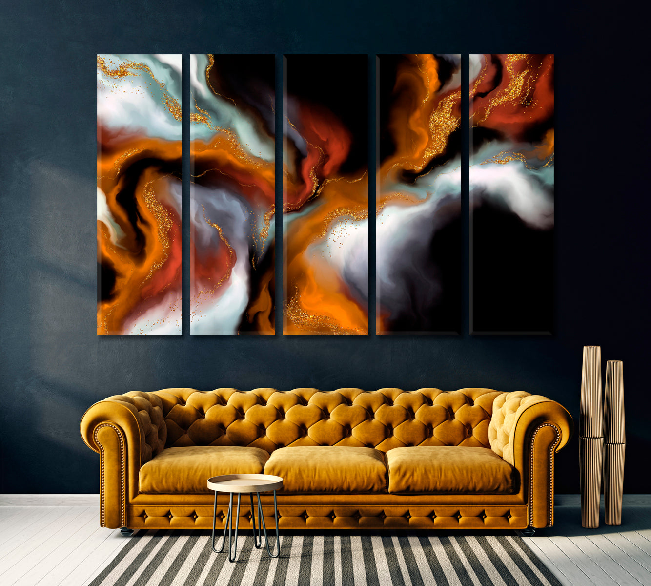 Luxury Swirls of Marble Canvas Print ArtLexy 5 Panels 36"x24" inches 