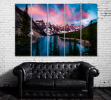 Sunrise at Moraine Lake in Banff Alberta Canada Canvas Print ArtLexy 5 Panels 36"x24" inches 