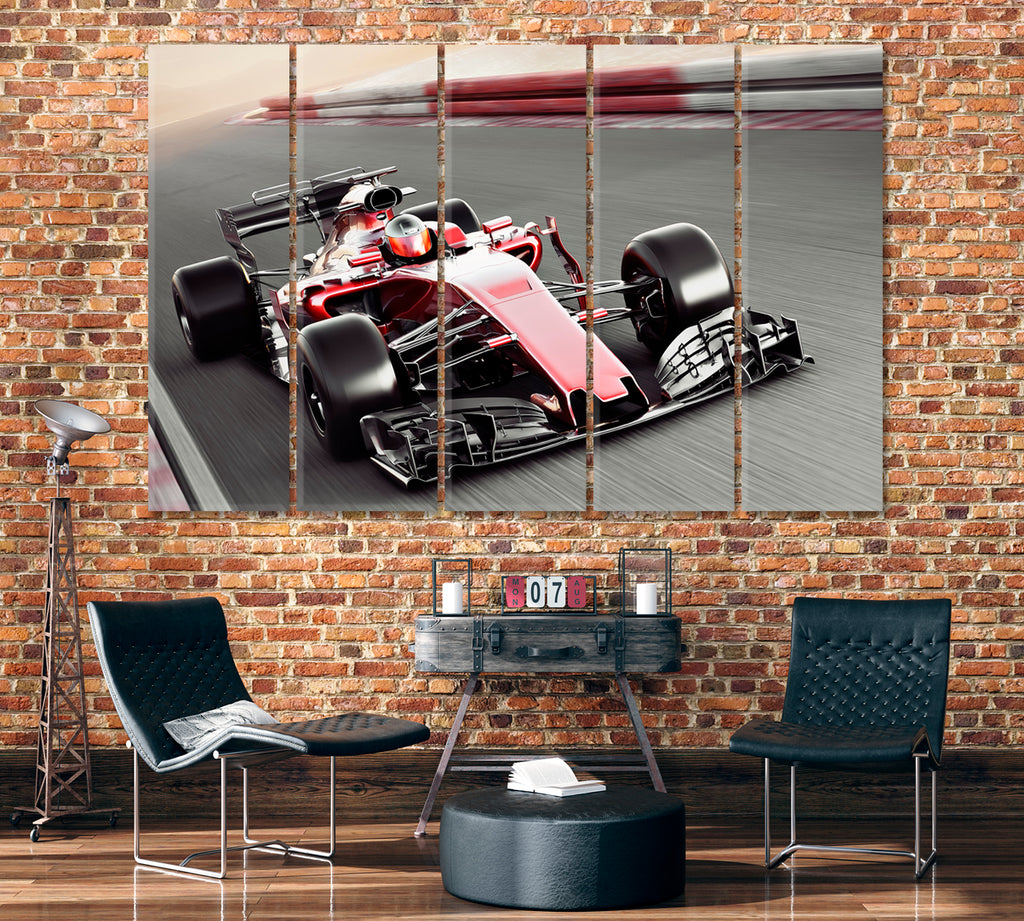 Racing Car Canvas Print ArtLexy 5 Panels 36"x24" inches 