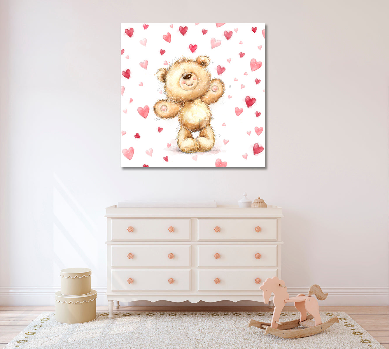 Teddy Bear in Love Canvas Print ArtLexy 1 Panel 12"x12" inches 