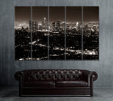Los Angeles at Night Canvas Print ArtLexy 5 Panels 36"x24" inches 