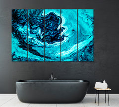 Abstract Sea Waves Canvas Print ArtLexy 5 Panels 36"x24" inches 