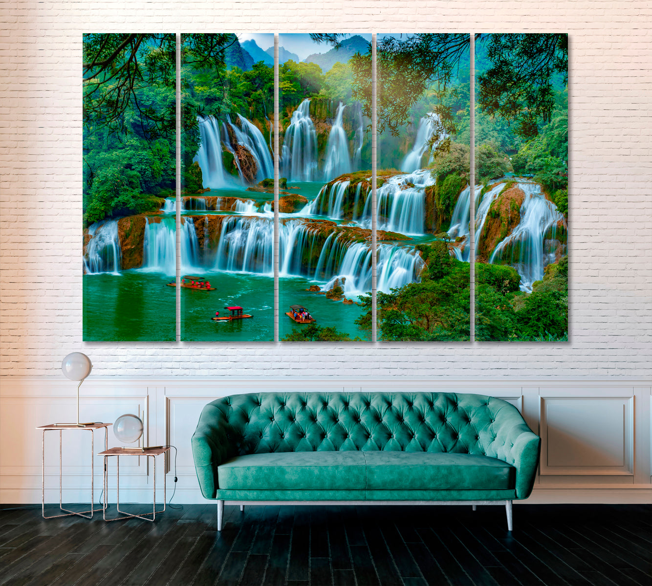 Nanning Detian Waterfall (Ban Gioc Waterfall) Vietnam Canvas Print ArtLexy 5 Panels 36"x24" inches 