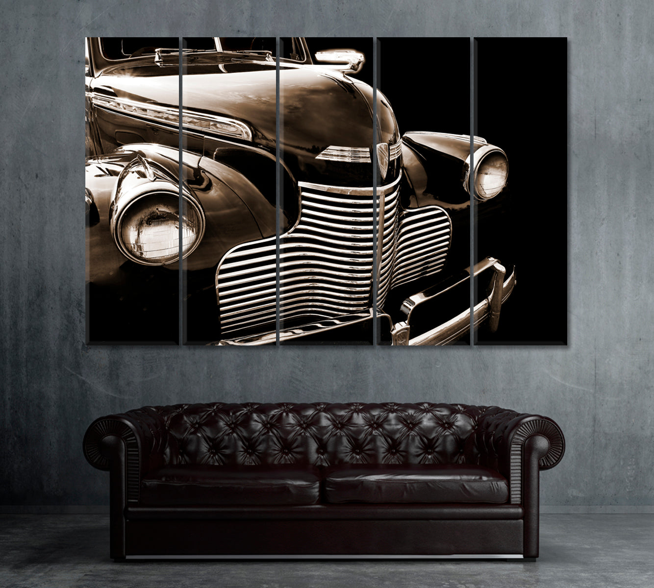 Classic Car of 1930s Canvas Print ArtLexy 5 Panels 36"x24" inches 