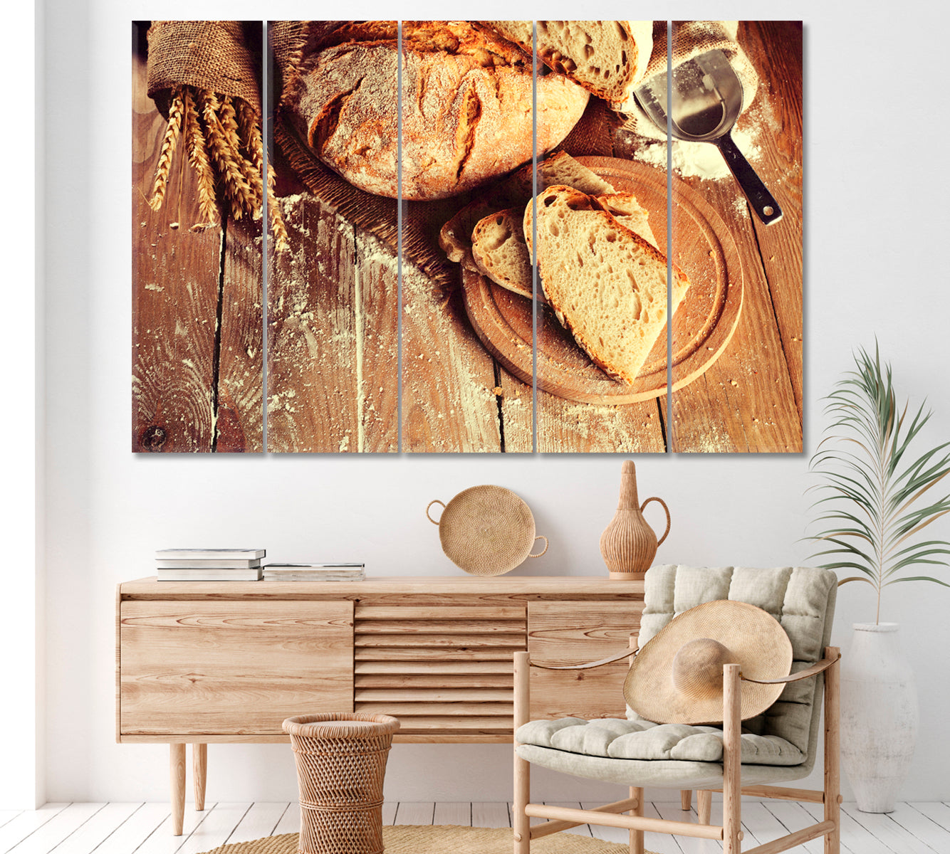 Freshly Baked Bread Canvas Print ArtLexy 5 Panels 36"x24" inches 