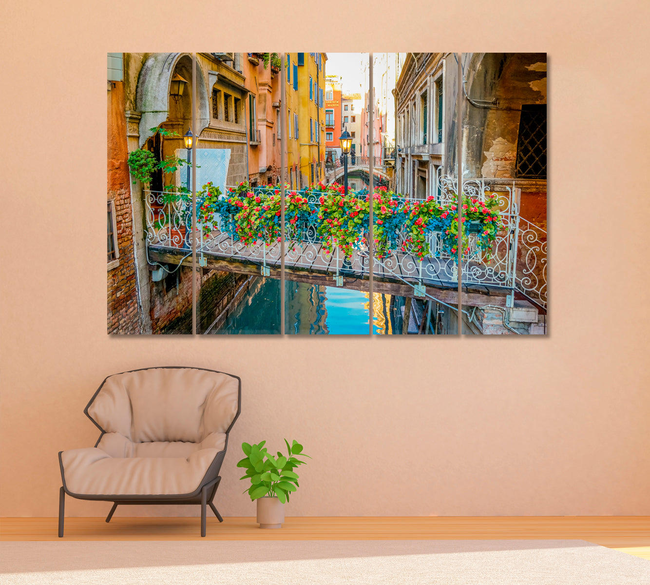 Venice Italy Canvas Print ArtLexy 5 Panels 36"x24" inches 