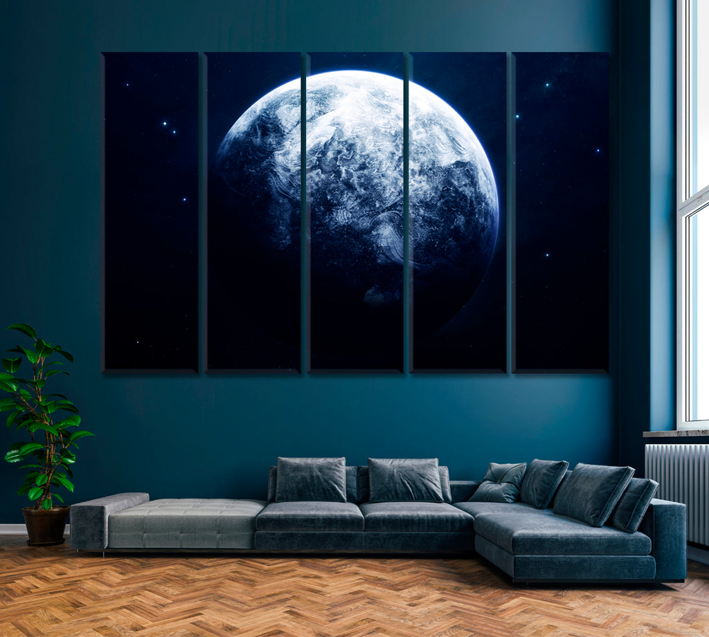 Uranus Planets of Solar System Canvas Print ArtLexy 5 Panels 36"x24" inches 