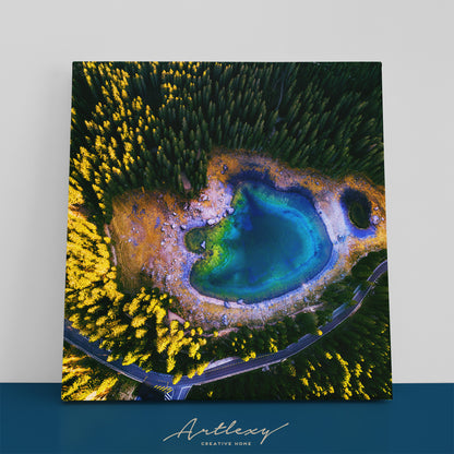 Carezza Lake Dolomites Canvas Print ArtLexy   