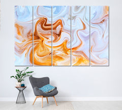 Abstract Marble Waves Canvas Print ArtLexy 5 Panels 36"x24" inches 