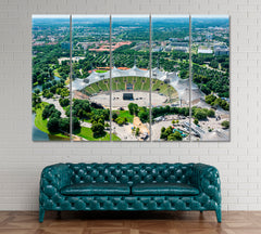 Olympiastadion Munich Germany Canvas Print ArtLexy 5 Panels 36"x24" inches 