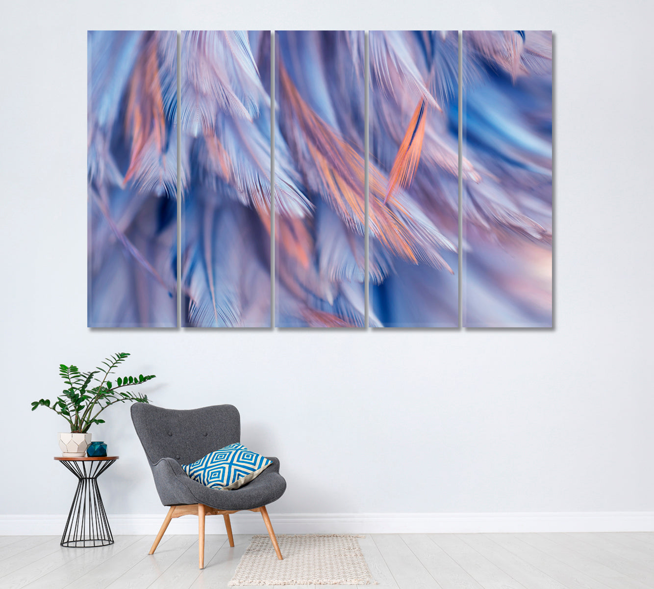 Feathers Canvas Print ArtLexy 5 Panels 36"x24" inches 
