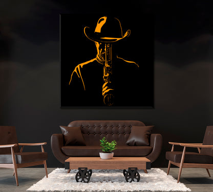 Cowboy with Revolver Canvas Print ArtLexy   