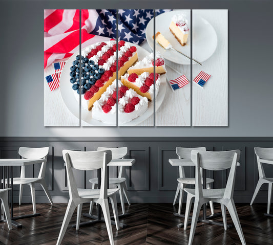 Cheesecake with USA Flag Canvas Print ArtLexy   