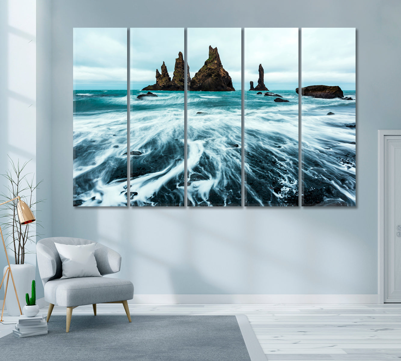 Rock Troll Toes Iceland Canvas Print ArtLexy 5 Panels 36"x24" inches 