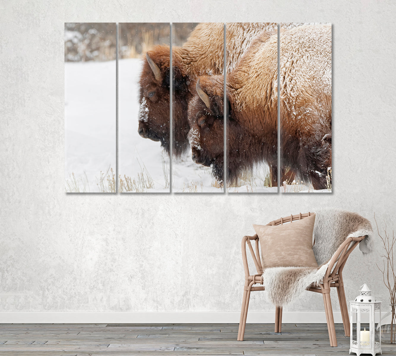 Bison in Winter Yellowstone National Park Wyoming Canvas Print ArtLexy   