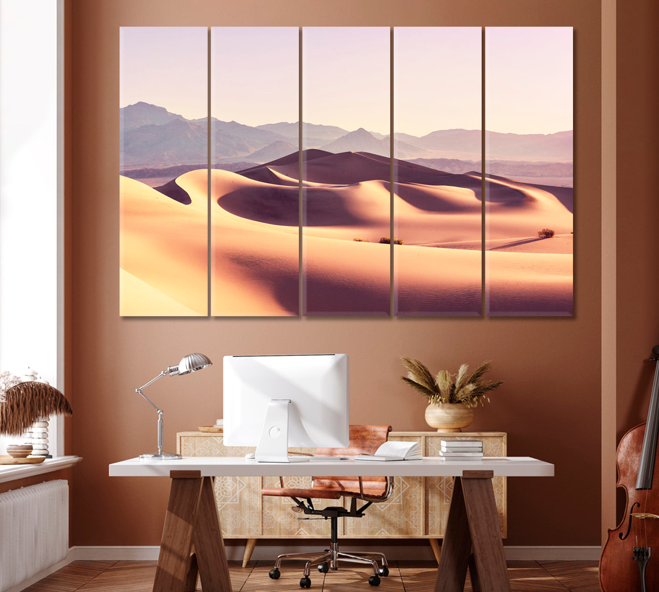 Sand Dunes in Death Valley National Park California Canvas Print ArtLexy 5 Panels 36"x24" inches 