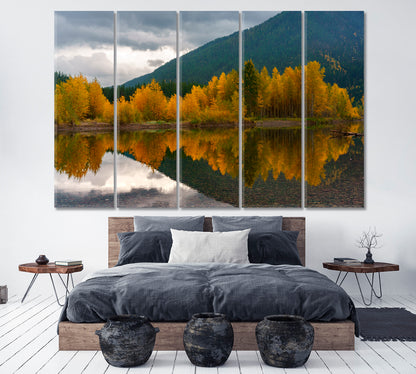 Montana Autumn Landscape Canvas Print ArtLexy 5 Panels 36"x24" inches 