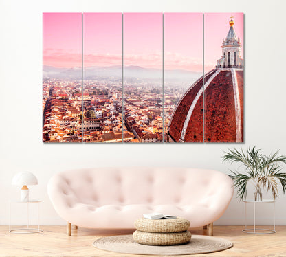 Florence at Sunset Canvas Print ArtLexy 5 Panels 36"x24" inches 