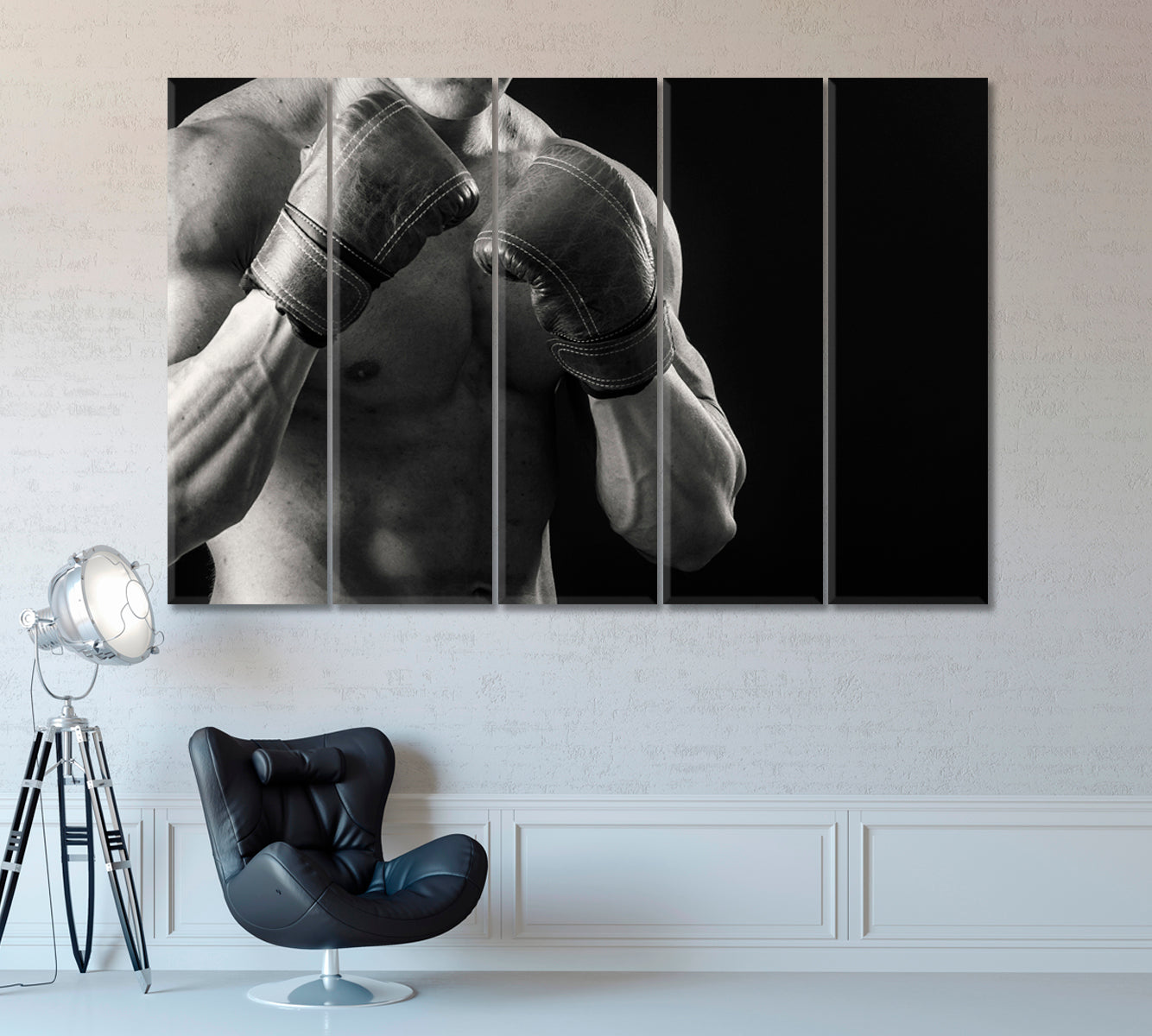 Boxer in Boxing Gloves Canvas Print ArtLexy 5 Panels 36"x24" inches 
