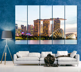 Singapore Skyline Canvas Print ArtLexy 5 Panels 36"x24" inches 