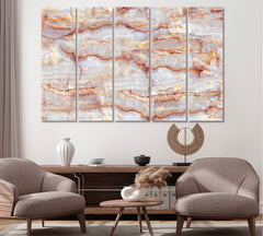 Natural Beige Marble Canvas Print ArtLexy 5 Panels 36"x24" inches 