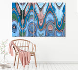 Blue Blurred Abstract Pattern Canvas Print ArtLexy 5 Panels 36"x24" inches 