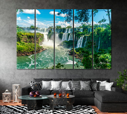 Iguazu Falls Argentina National Park Canvas Print ArtLexy 5 Panels 36"x24" inches 